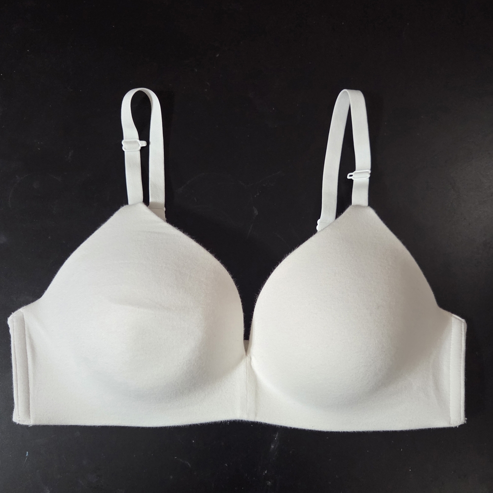 Ambrielle Classic White Bra Sz 38B Organic Cotton Wirefree